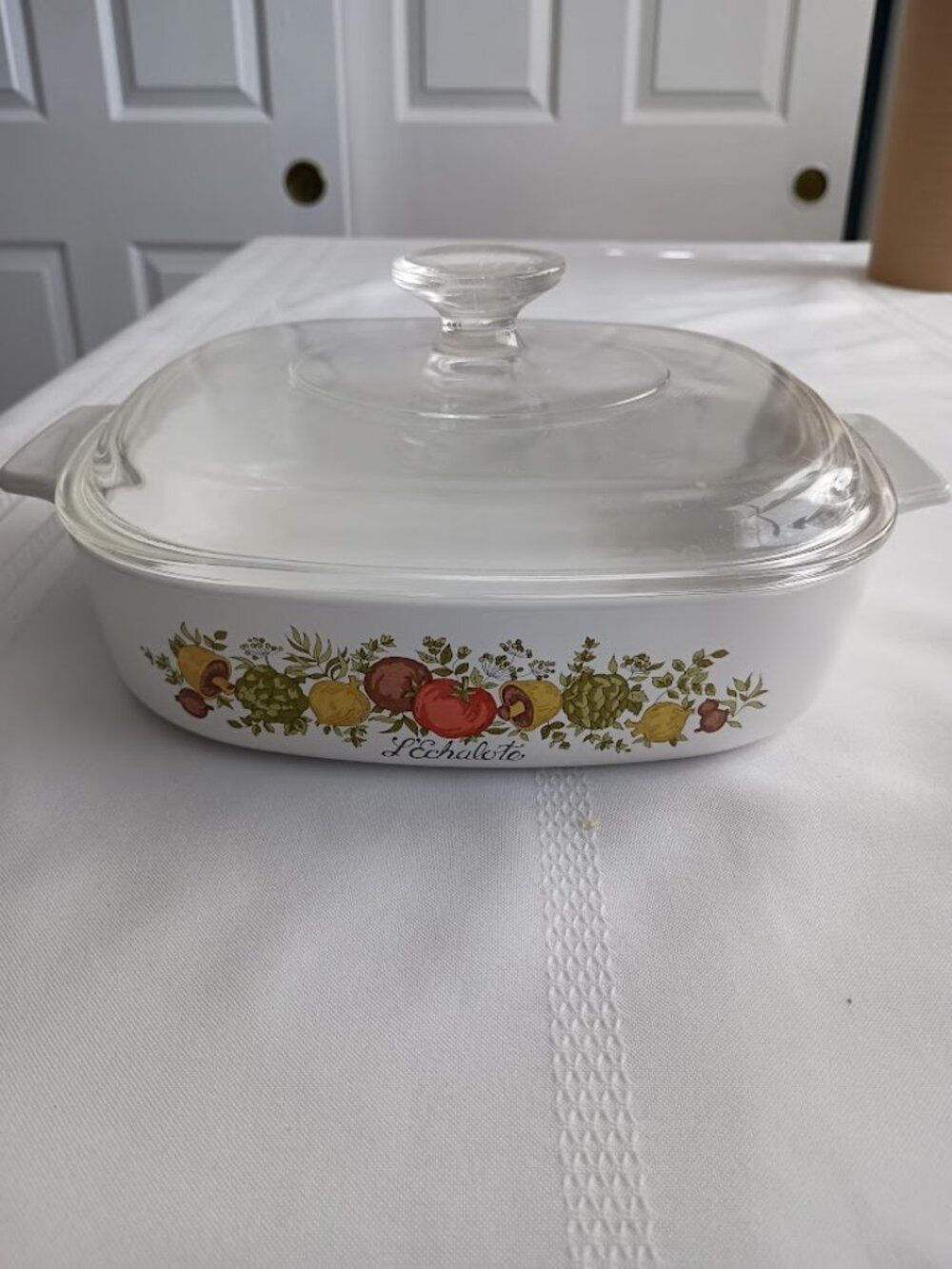 Vintage Corning Ware L'Echalote Casserole Dish with Lid - 1 1/2 Quart